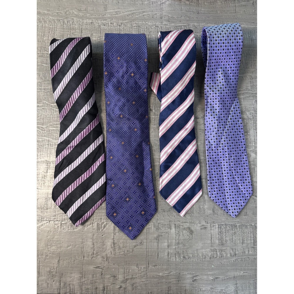 Lot of 4‎ Men's Silk Ties Louis Dell'Olio Cesare Casadonte Pronto Uomo DeVenezia